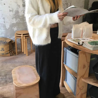 Modern Ribbed Pencil Knit Long Skirt