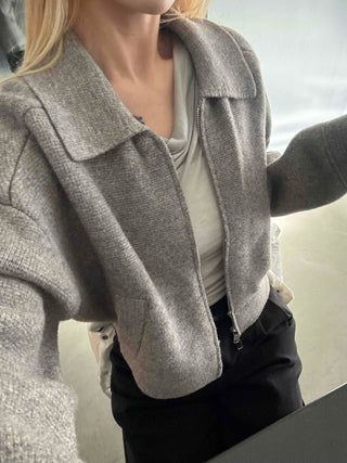 Big Collar Wool Blend Oversized Double Button Jacket