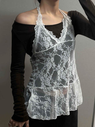 Gothic layered corset strap tulle base top dress