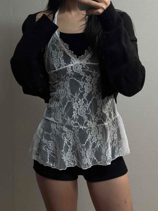 Gothic layered corset strap tulle base top dress