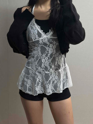 Gothic layered corset strap tulle base top dress
