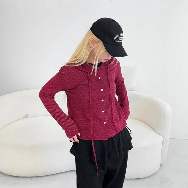 Dali striped hooded cardigan