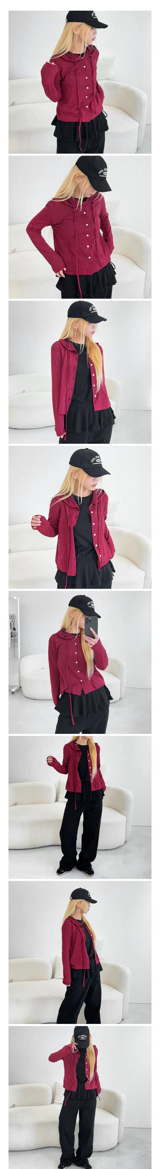 Dali striped hooded cardigan