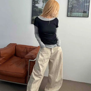 Loose Fit Wide Linen Balloon Pants