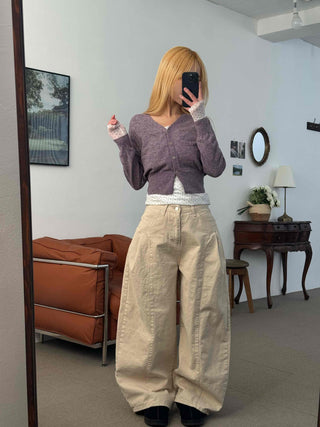 Loose Fit Wide Linen Balloon Pants