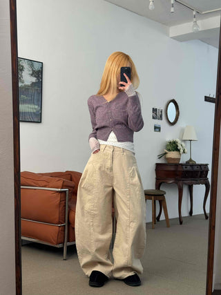 Loose Fit Wide Linen Balloon Pants