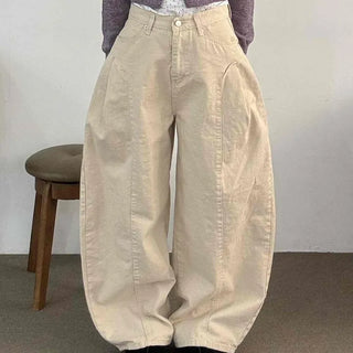 Loose Fit Wide Linen Balloon Pants