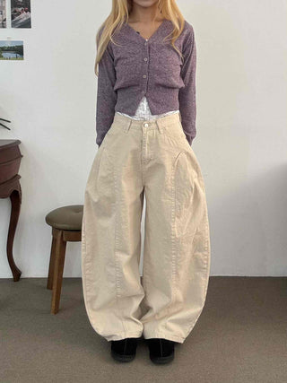 Loose Fit Wide Linen Balloon Pants
