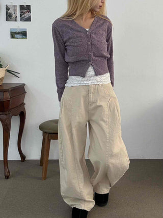 Loose Fit Wide Linen Balloon Pants