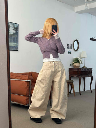Loose Fit Wide Linen Balloon Pants