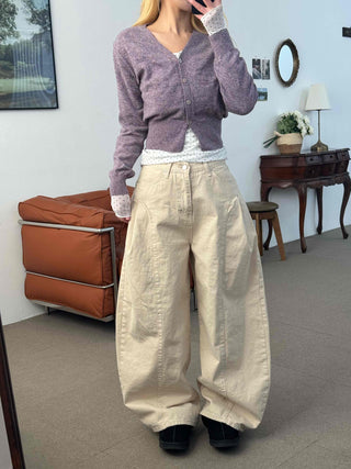 Loose Fit Wide Linen Balloon Pants