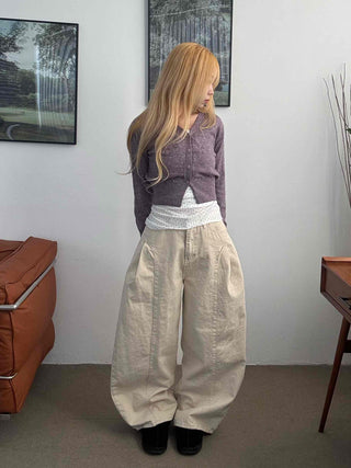 Loose Fit Wide Linen Balloon Pants