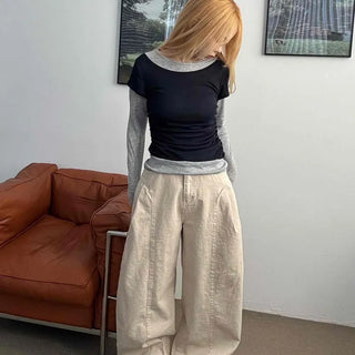 Loose Fit Wide Linen Balloon Pants