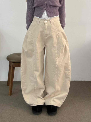 Loose Fit Wide Linen Balloon Pants