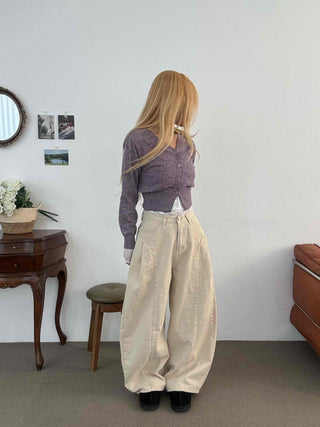 Loose Fit Wide Linen Balloon Pants