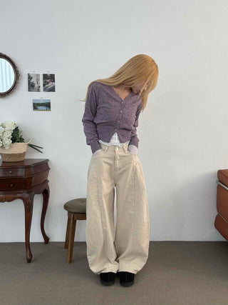Loose Fit Wide Linen Balloon Pants