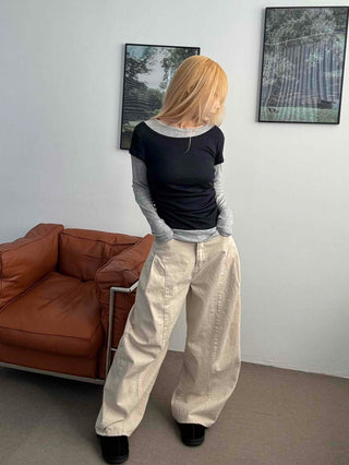 Loose Fit Wide Linen Balloon Pants