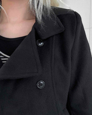 Classic double-button wool short coat