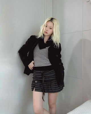 Classic double-button wool short coat