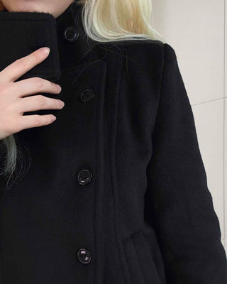 Classic double-button wool short coat