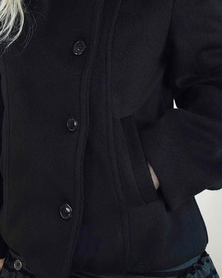 Classic double-button wool short coat