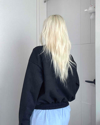 Sleeve String Reversible Cropped Coach Zip-up