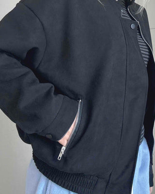Sleeve String Reversible Cropped Coach Zip-up