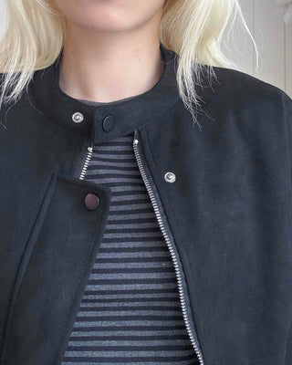 Sleeve String Reversible Cropped Coach Zip-up