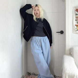 Sleeve String Reversible Cropped Coach Zip-up