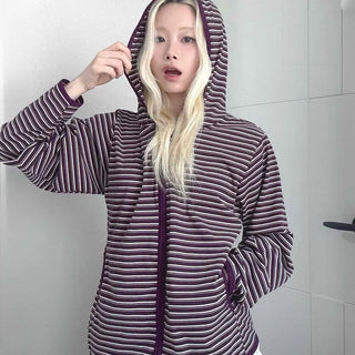 Burgundy Marine Zip-up Hooded Fleece