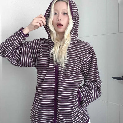 Burgundy Marine Zip-up Hooded Fleece