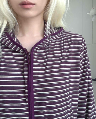 Burgundy Marine Zip-up Hooded Fleece