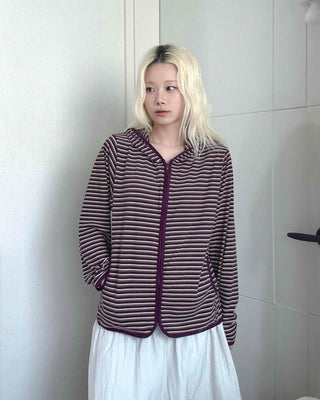 Burgundy Marine Zip-up Hooded Fleece