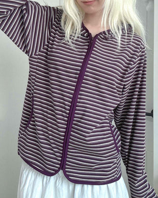 Burgundy Marine Zip-up Hooded Fleece