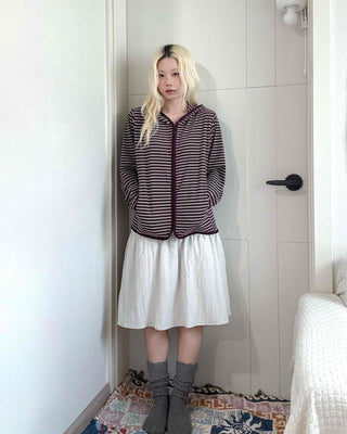 Burgundy Marine Zip-up Hooded Fleece