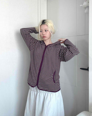 Burgundy Marine Zip-up Hooded Fleece