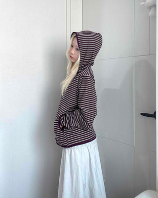 Burgundy Marine Zip-up Hooded Fleece