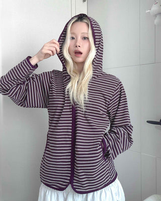 Burgundy Marine Zip-up Hooded Fleece