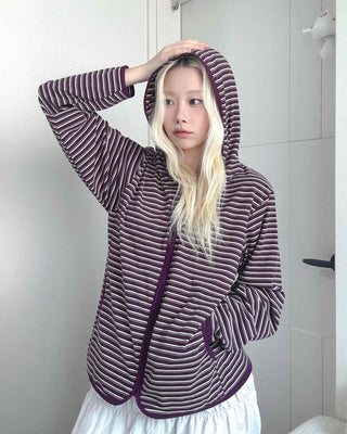 Burgundy Marine Zip-up Hooded Fleece