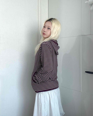 Burgundy Marine Zip-up Hooded Fleece