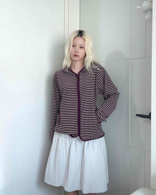 Burgundy Marine Zip-up Hooded Fleece