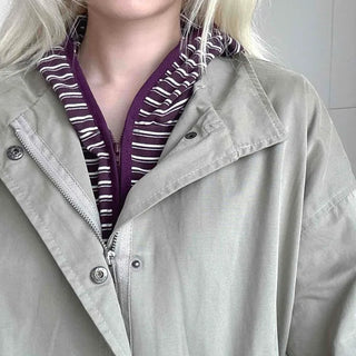 Soft Mood Simple Zip-up Midi Length Field Jacket