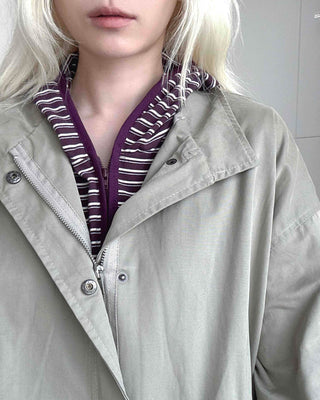 Soft Mood Simple Zip-up Midi Length Field Jacket