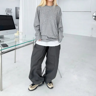 Koba Back Pocket Snap Cotton Wide Pants