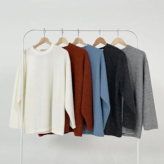 Washed Plain Loose Long Sleeve Tee