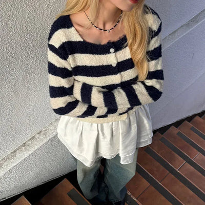 Hachi Mongmong Striped Cardigan