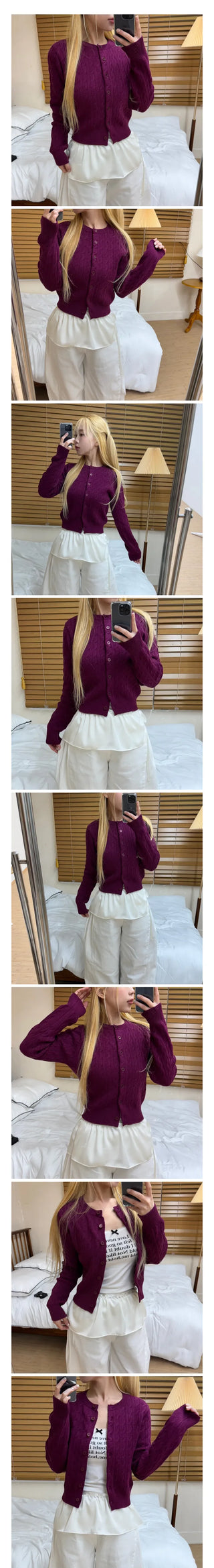 Mua Cable Knit Crop Cardigan