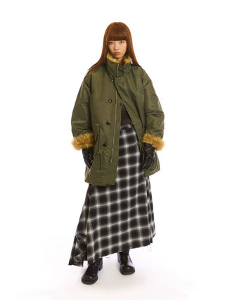 [NeverSeez] Fur Collar Oversized Parka Coat