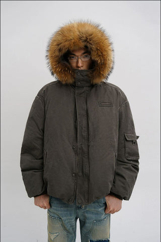 [MASONPRINCE] Fur-Collar Padded Parka Jacket