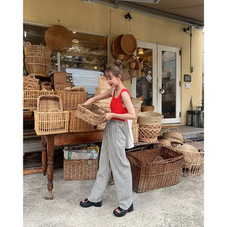 Linen Square Sleeveless Knit